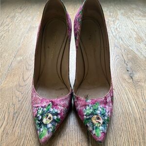 Gianvito Rossi Pink Floral Heels